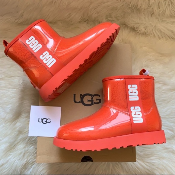 Clear Mini Short Shearling Boots 